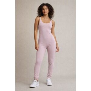 Tna Aritzia XL Pink Scoop Neck Full‎ Length Bodysuit Jumpsuit